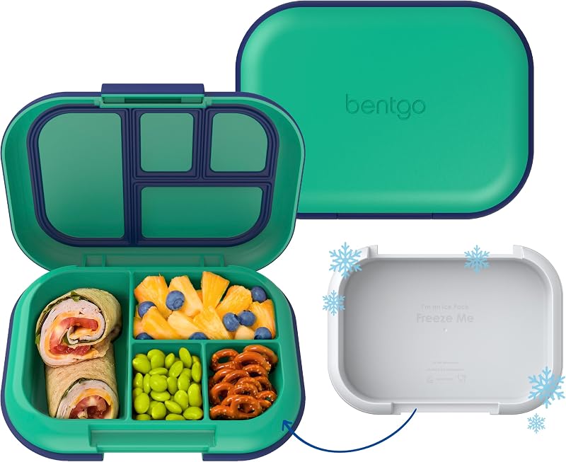 Main image example: kids bento lunch box shown open and closed on white