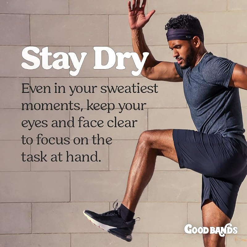 Lifestyle image example: runner wearing a moisture-wicking headband