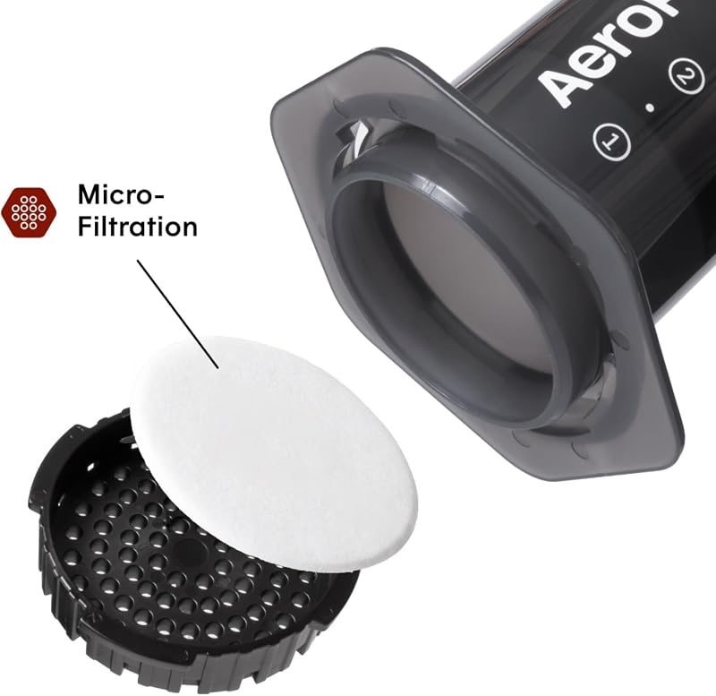 Close-up detail example: coffee press micro-filter cap macro